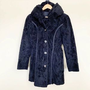 NEW Laundry By Shelli Segal Coat Black M Hooded